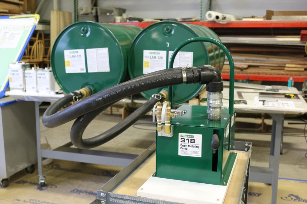 PRO-SET 318 Drum Metering Pump in the shop.