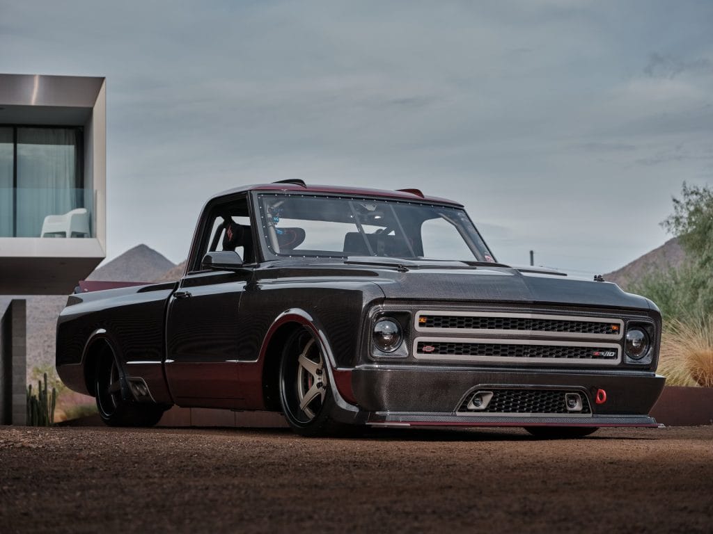 Custom pickup truck with epoxy